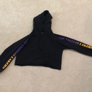 Los Angeles Lakers cropped sweatshirt hoodie